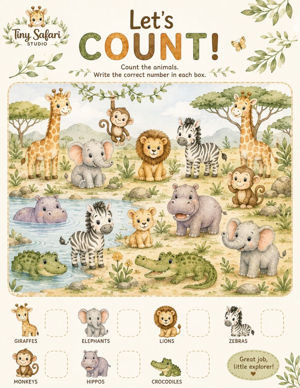 Let's Count activity page