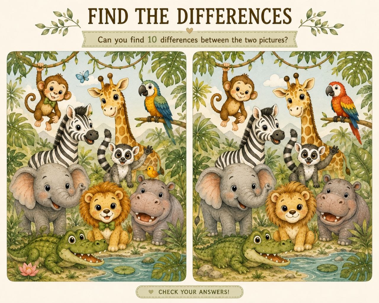Find the Differences activity page