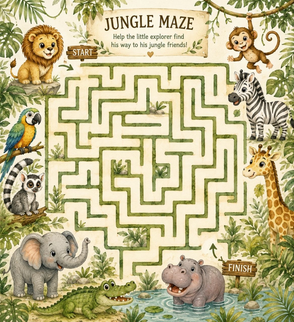 Jungle Maze activity page