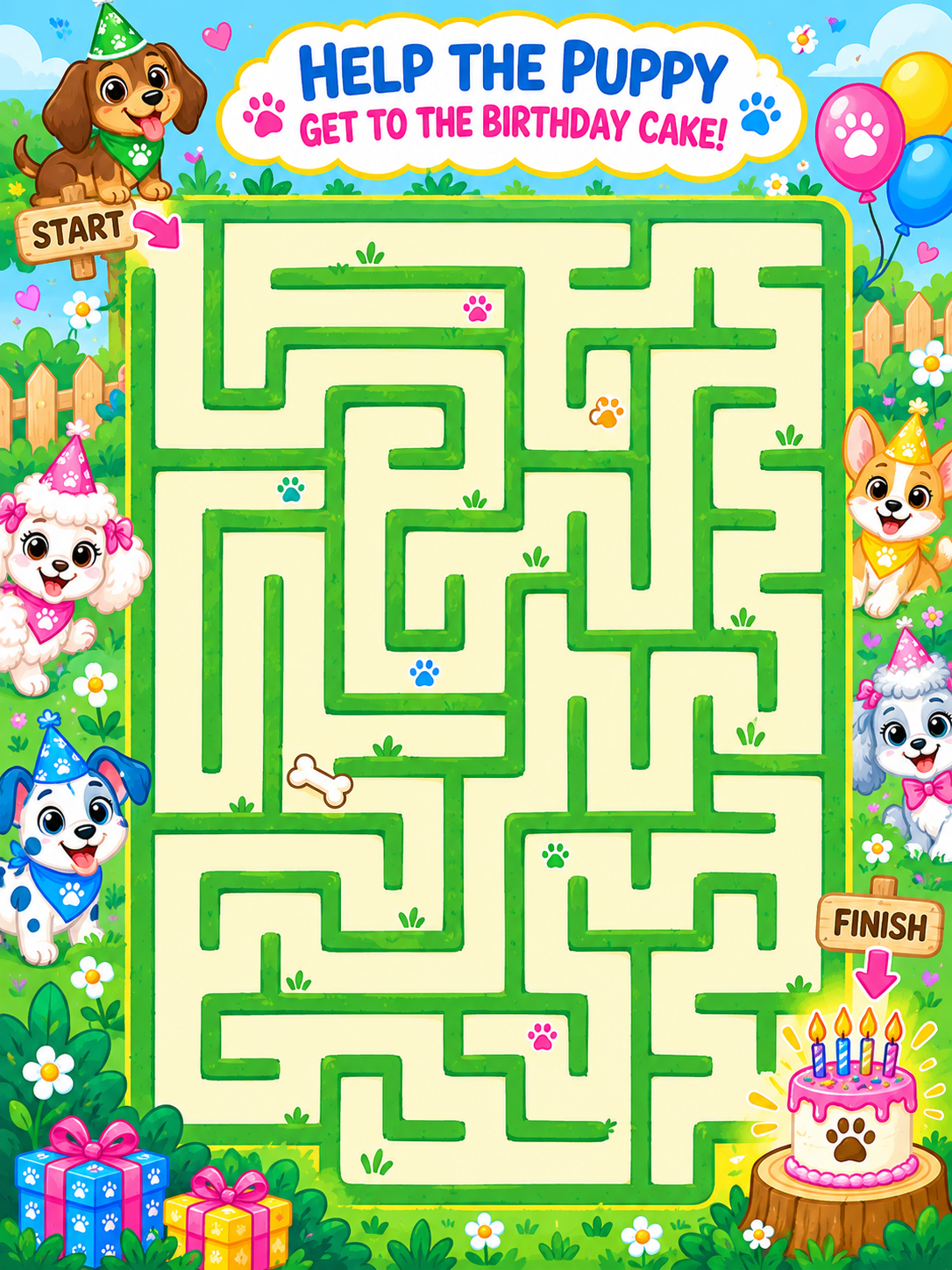 PAWS UP! Activity Book maze game page