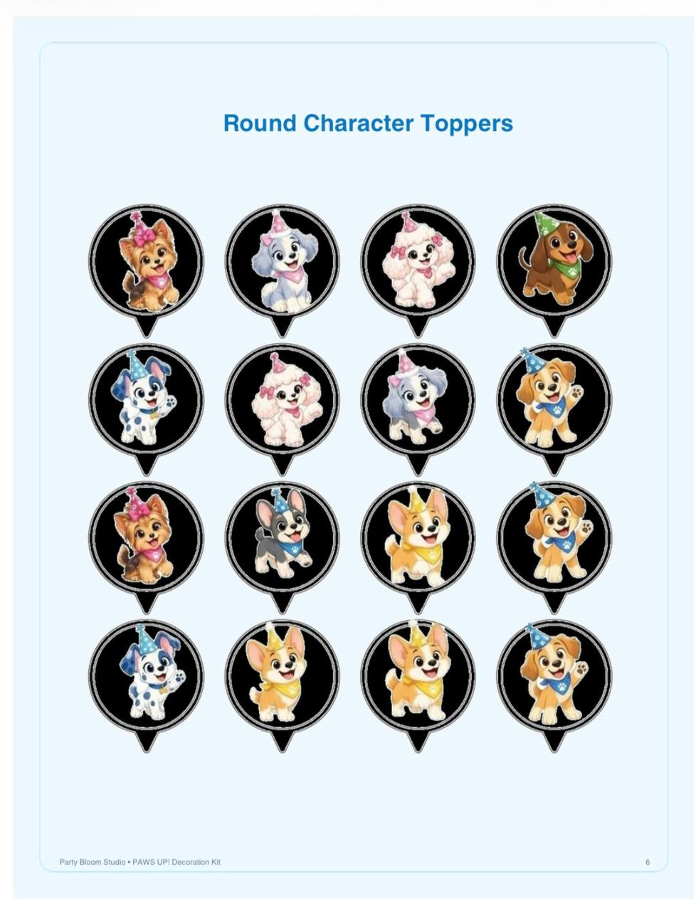 PAWS UP! Round Character Toppers product preview