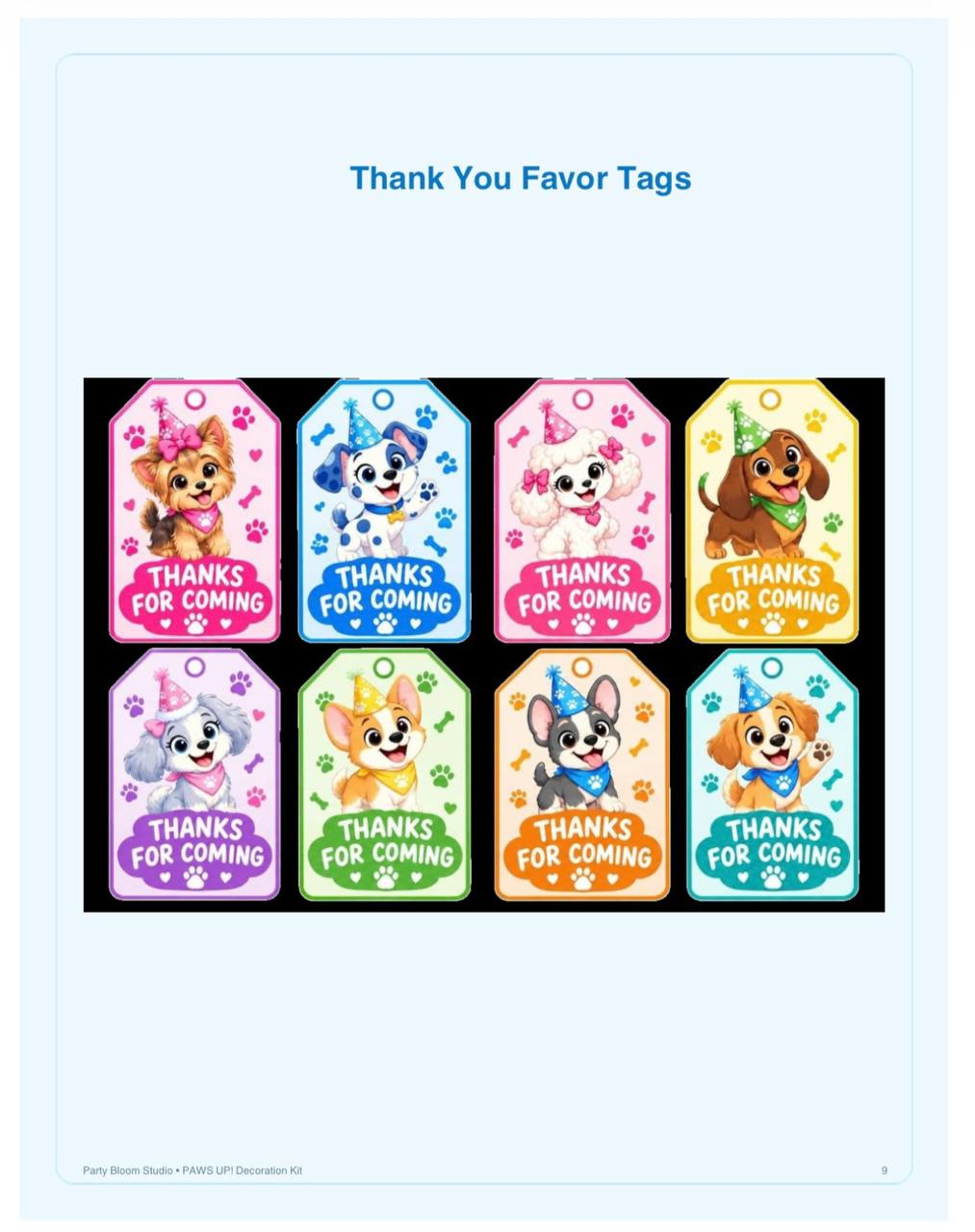 PAWS UP! Thank You Favor Tags product preview
