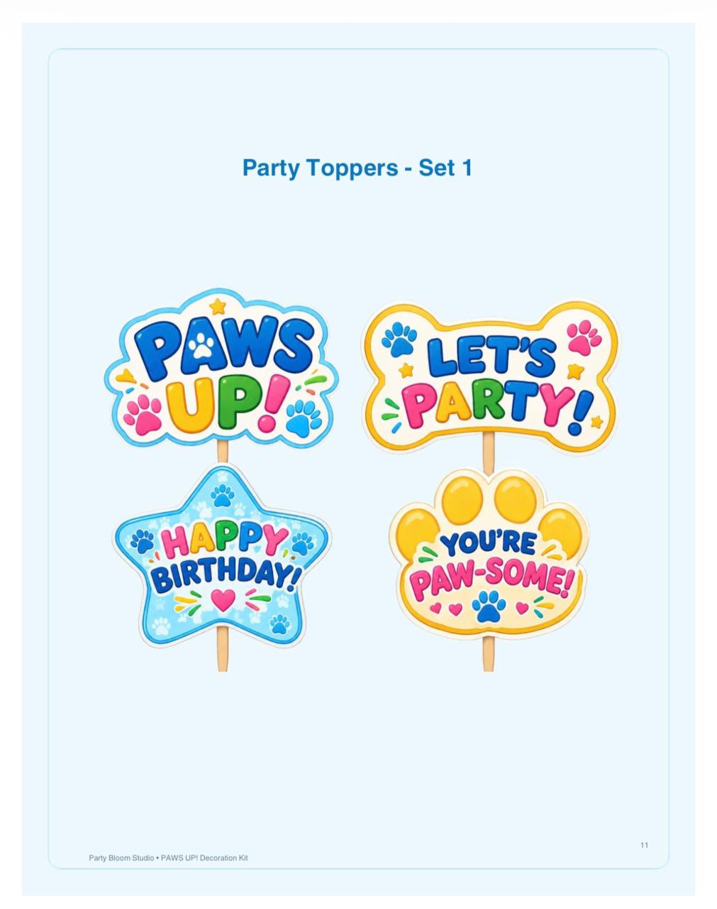 PAWS UP! Party Toppers Set 1 product preview